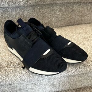 Balenciaga Black and Navy Track Sneakers